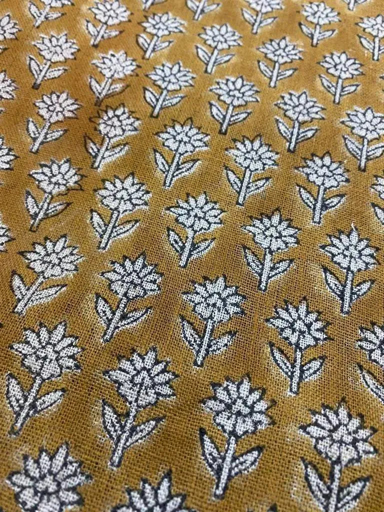 Motiffa Block Print Handloom Linen Fabric