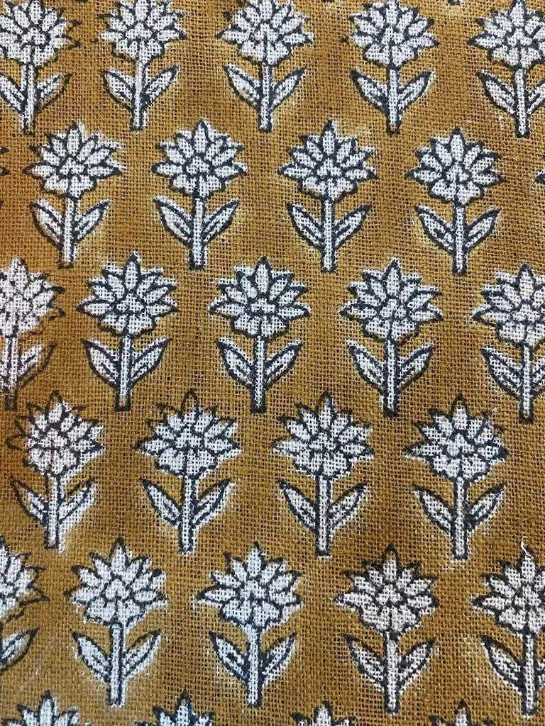 Motiffa Block Print Handloom Linen Fabric