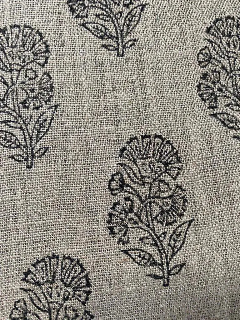 Naya Block Print Handloom Linen Fabric