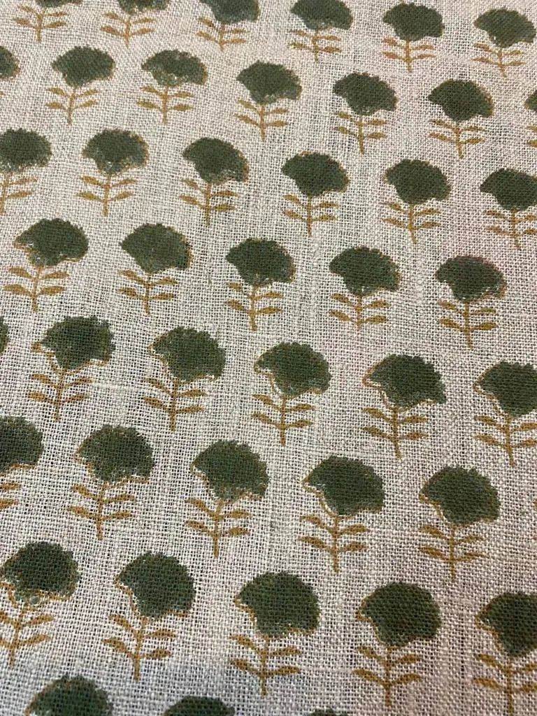 Mirelen Block Print Handloom Linen Fabric