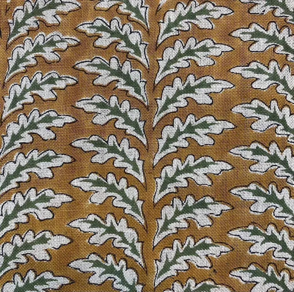 Misty Hand Block Print Linen Fabric