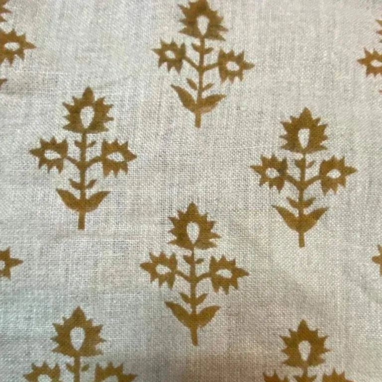 Linen fabric, Fabric by yard, Hand printed fabric, Block Print Fabric, Indian Fabric