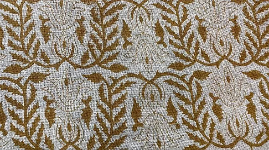 Galith Block Print Handloom Linen Fabric