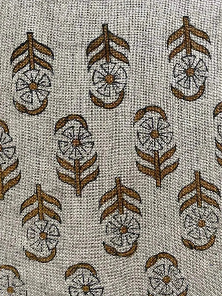 Zindrae Block Print Handloom Linen Fabric