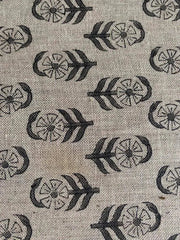 Block Print Fabric, Floral Print Linen, By the yards, Pillow Cover Fabric, For Table Cloth, Hand Woven Thick Linen Fabric For Upholstery - Rohiyaan