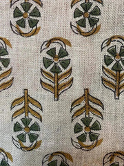 Block Print Fabric, Floral Print Linen, By the yards, Pillow Cover Fabric, For Table Cloth, Hand Woven Thick Linen Fabric For Upholstery - Rohiyaan