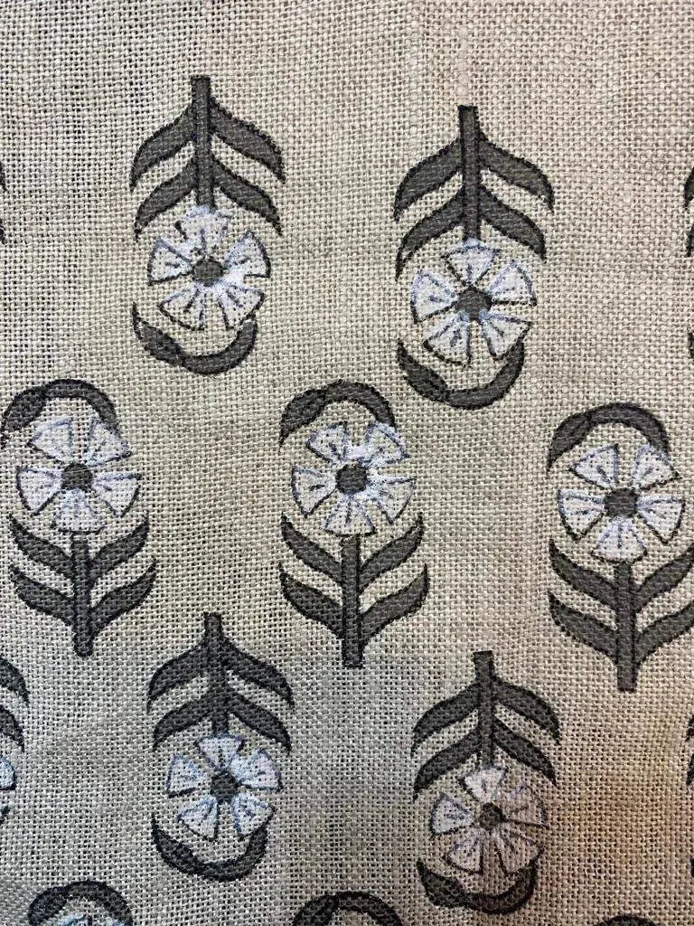 Yavelle Block Print Handloom Linen Fabric