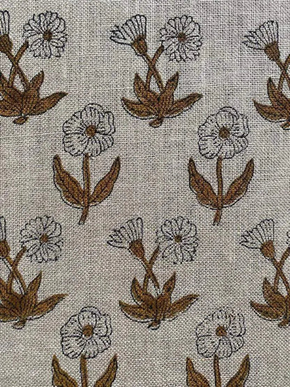 Pintrix Block Print Handloom Linen Fabric