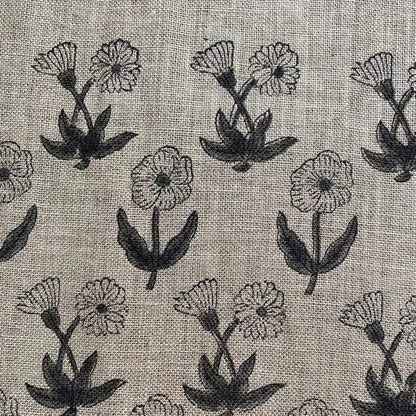 Wrylor Floral Block Print Linen Fabric