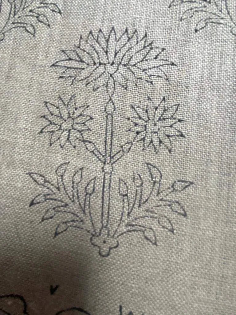 Lenrah Block Print Handloom Linen Fabric