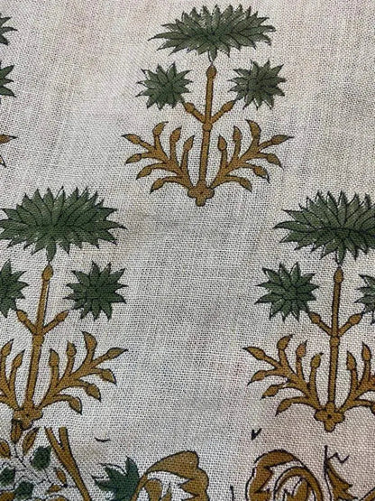 Annaet  Block Print Thick Linen Fabric