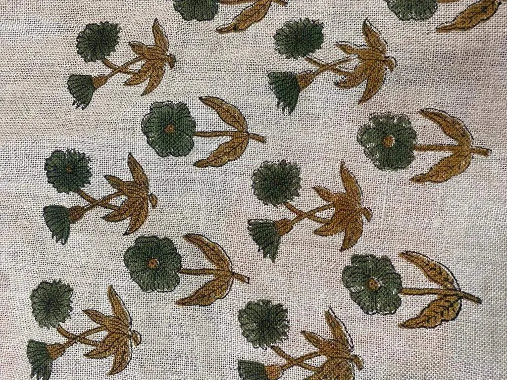 Haysel Block Print Handloom Linen Fabric