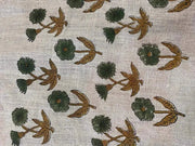 Handloom linen fabric designer indian hand block print heavy fabric pillowcases thick linen upholstery block printing art table cover - Rohiyaan