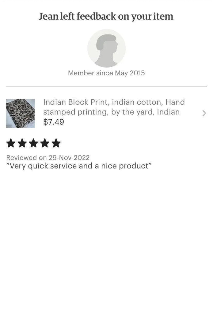Kryssa Indian Cotton Block Print Fabric