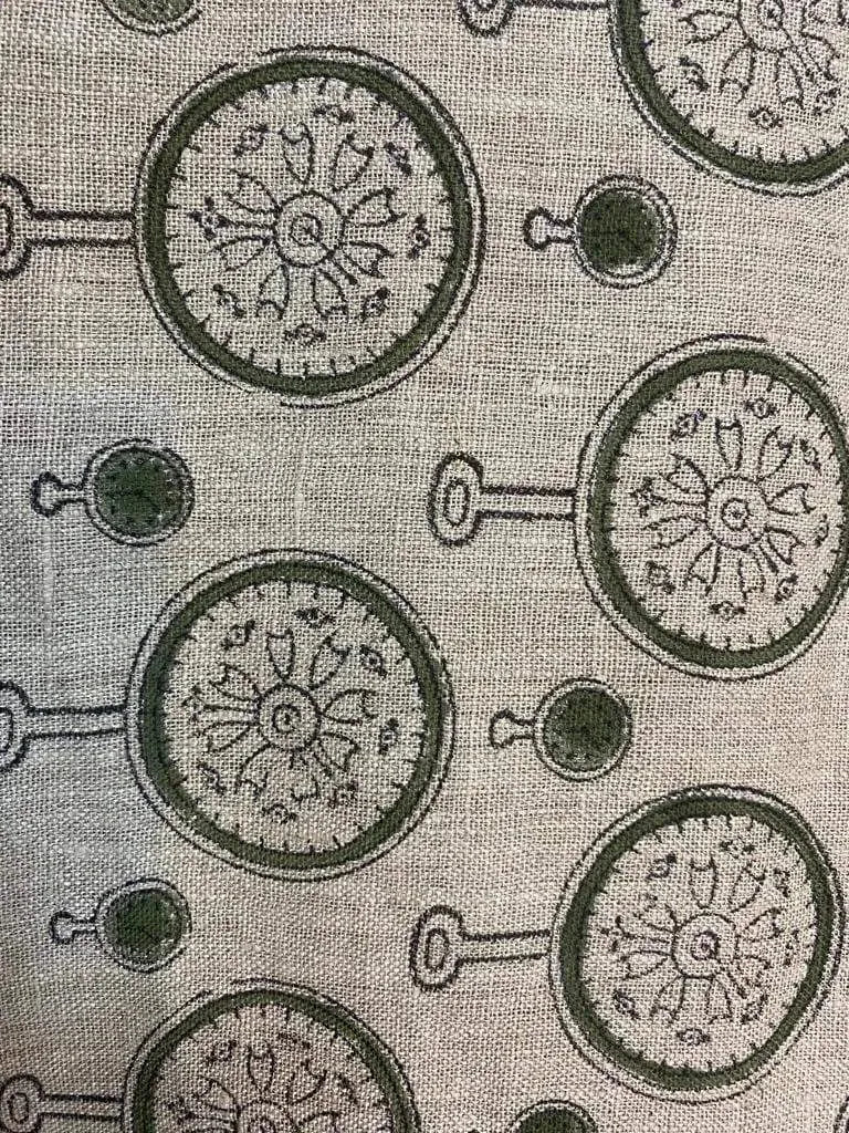 Halcyn Block Print Handloom Linen Fabric