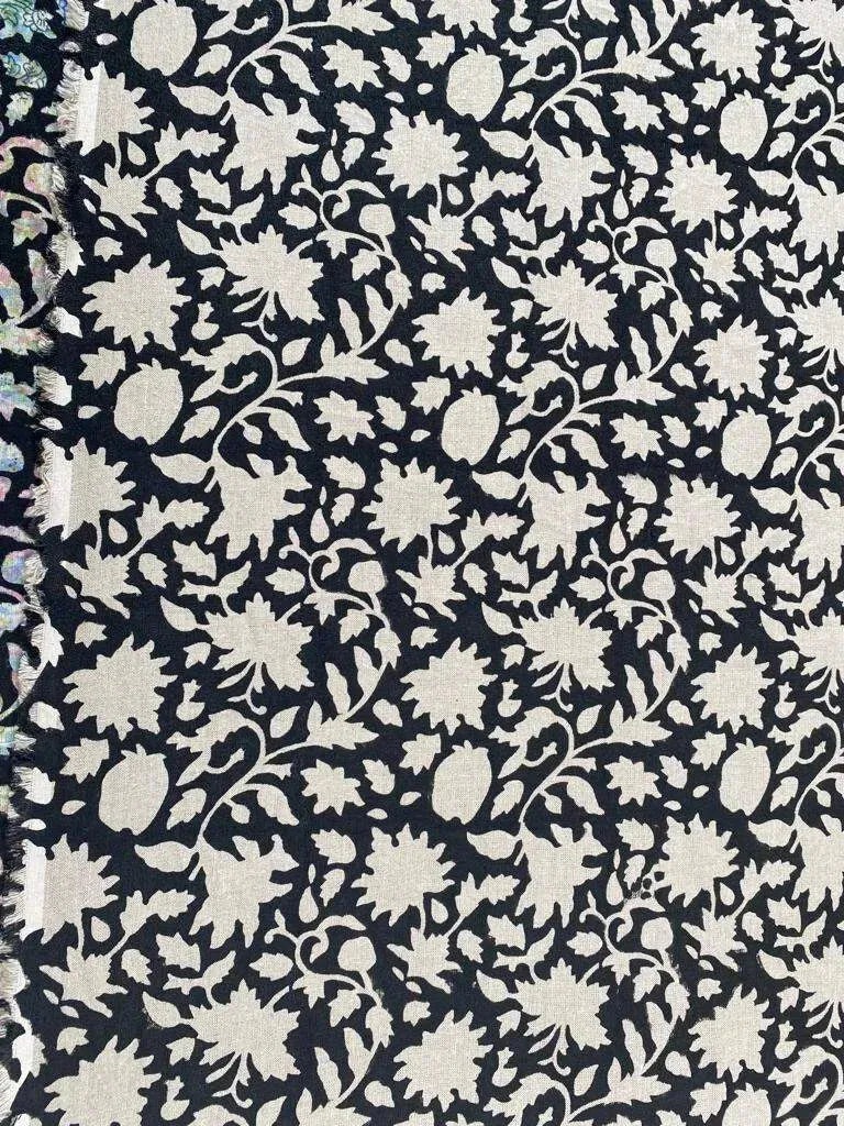 Ysolde Block Print Handloom Linen Fabric