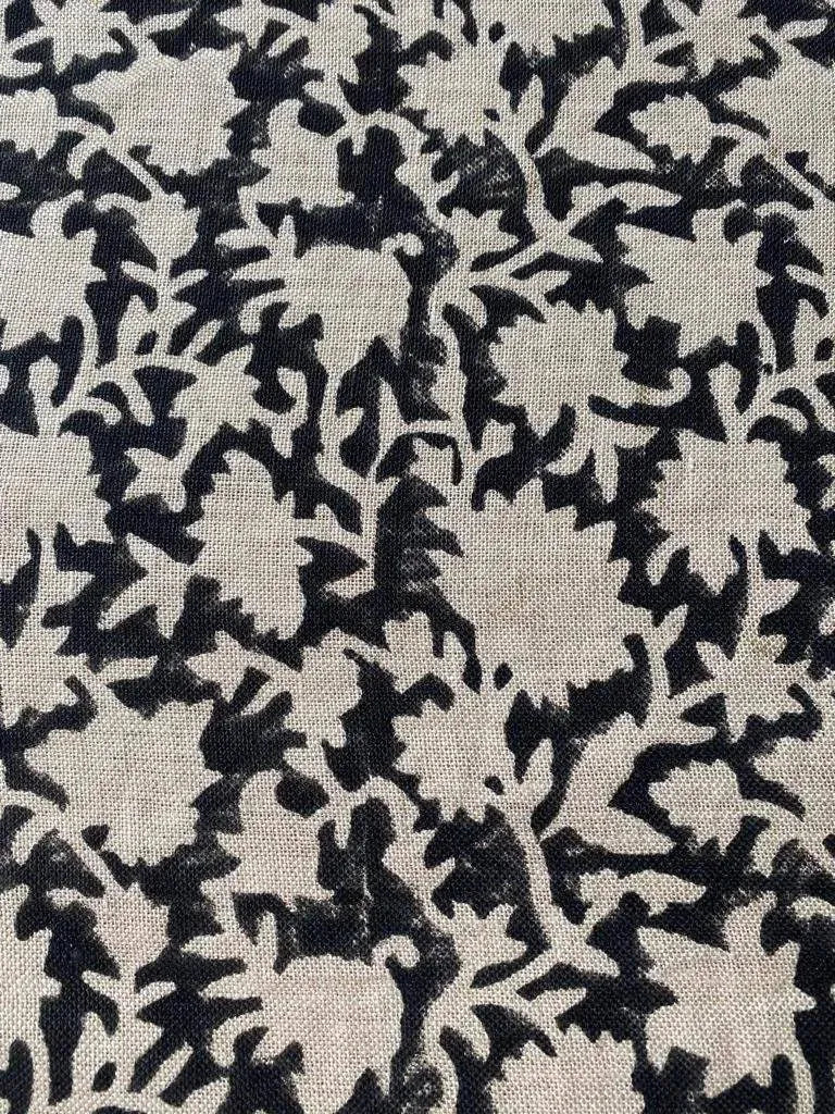 Myrren Block Print Handloom Linen Fabric