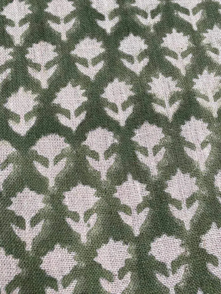 Gravina Block Print Handloom Linen Fabric