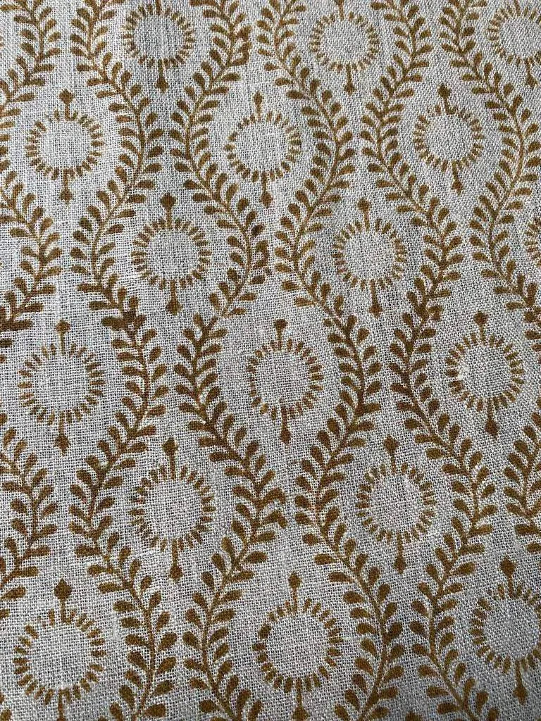 Sharra Motif Handloom Hand Block Linen Fabric