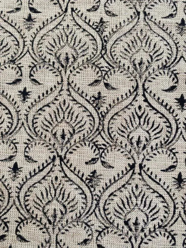 Ivyra Block Print Handloom Linen Fabric