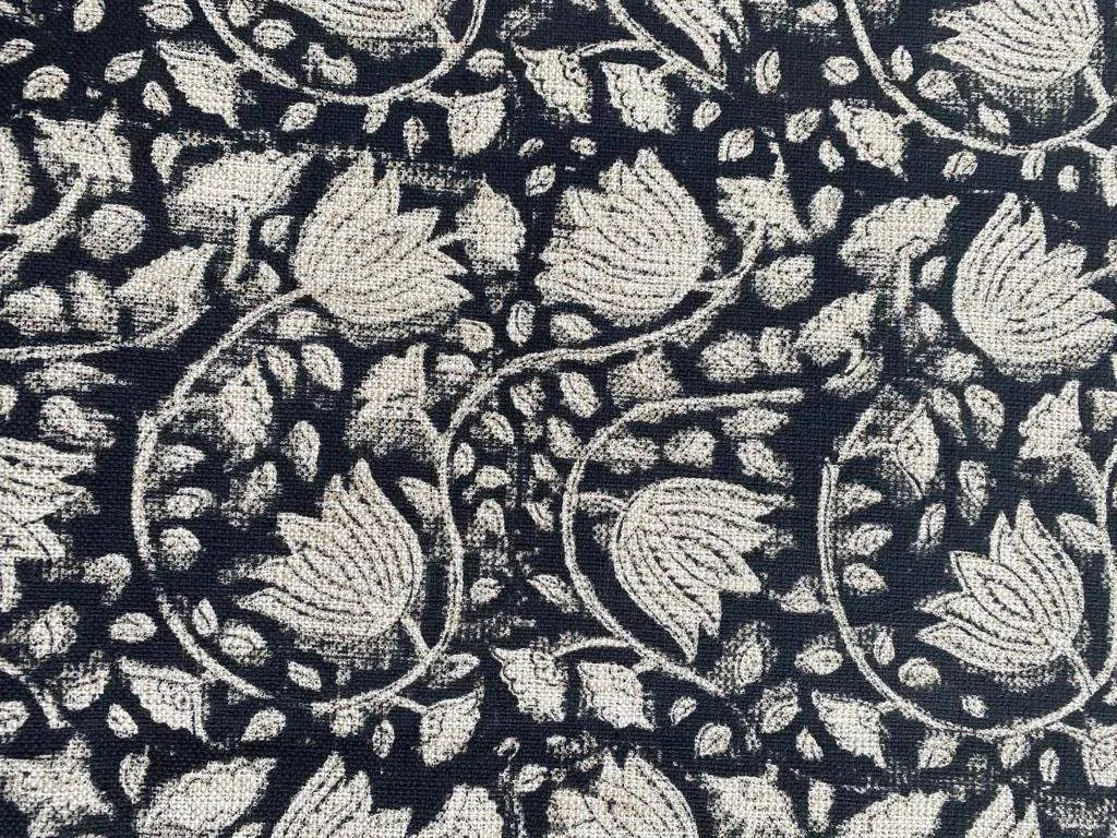 Zorena Block Print Handloom Linen Fabric