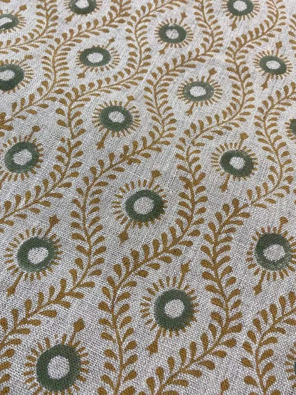 Sharra Motif Handloom Hand Block Linen Fabric