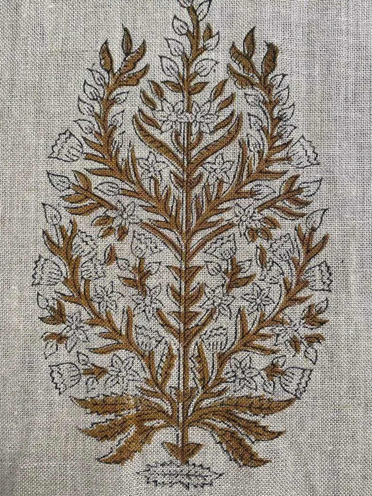 Zahana Block Print Handloom Linen Fabric