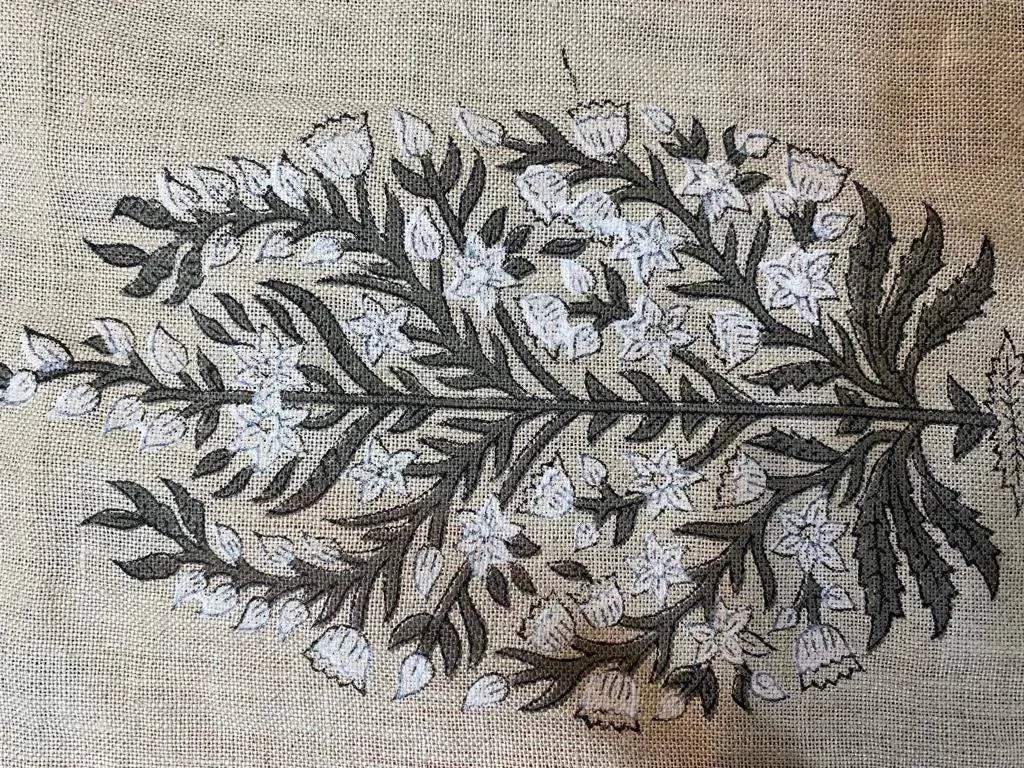 Brasken Block Print Handloom Linen Fabric