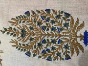 Flower Heavy linen fabric designer Indian hand block print heavy fabric pillowcases thick linen upholstery block printing art table - Rohiyaan
