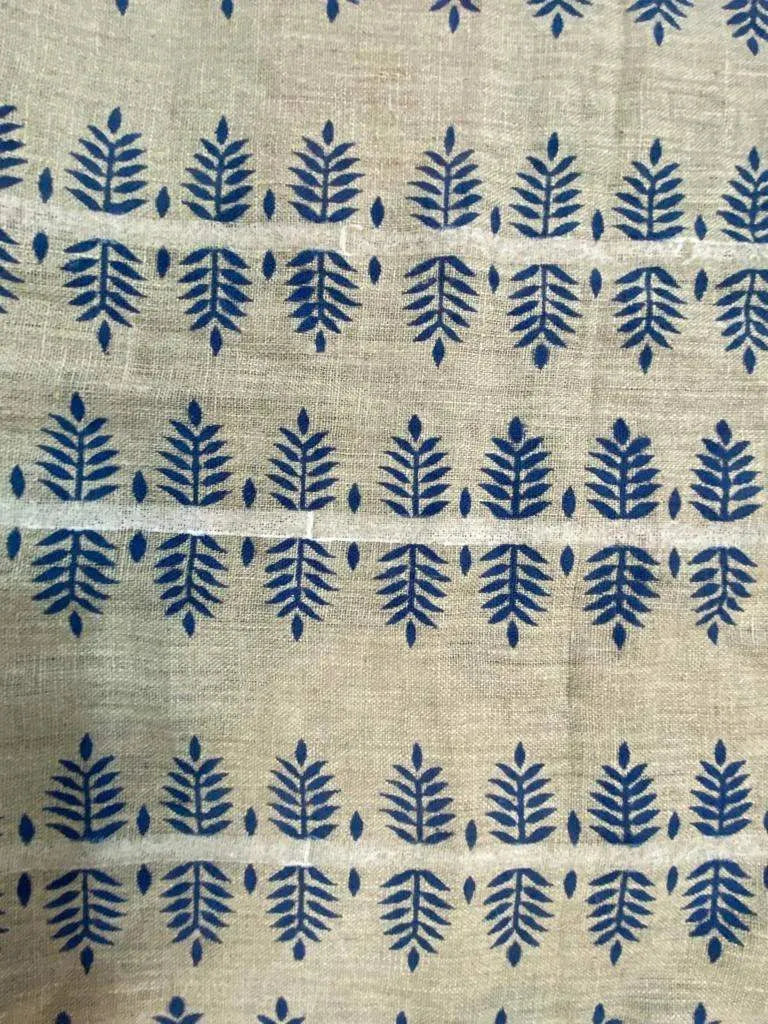 Bravelle Block Print Handloom Linen Fabric