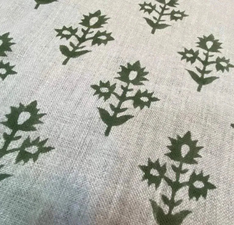 Rody Hand Block Printed Linen Fabric