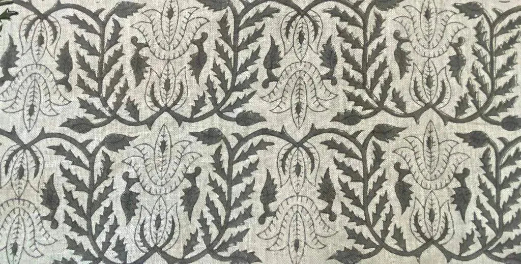 Novelle Block Print Handloom Linen Fabric