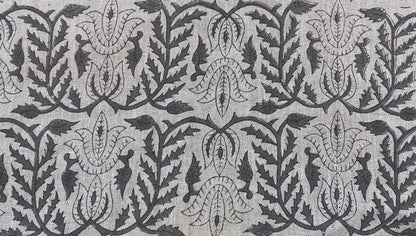 Block Print Fabric, Floral Print Linen, By the yards, Pillow Cover Fabric, For Table Cloth, Hand Woven Thick Linen Fabric For Upholstery - Maple Village Lane
