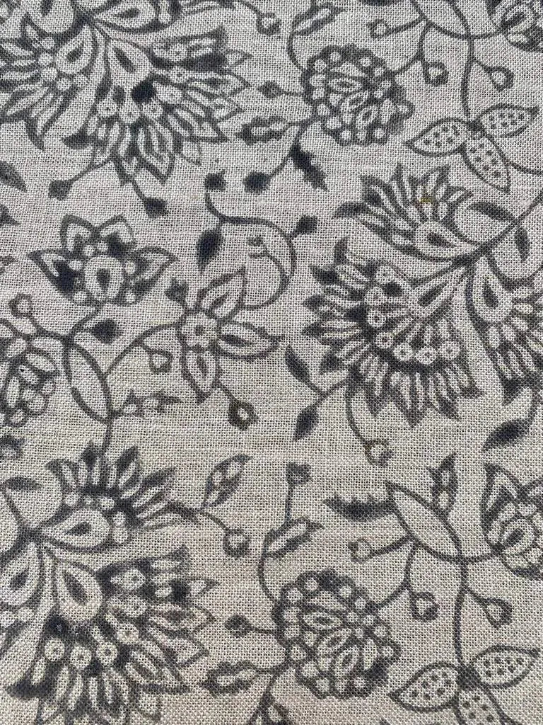 Endryn Block Print Handloom Linen Fabric