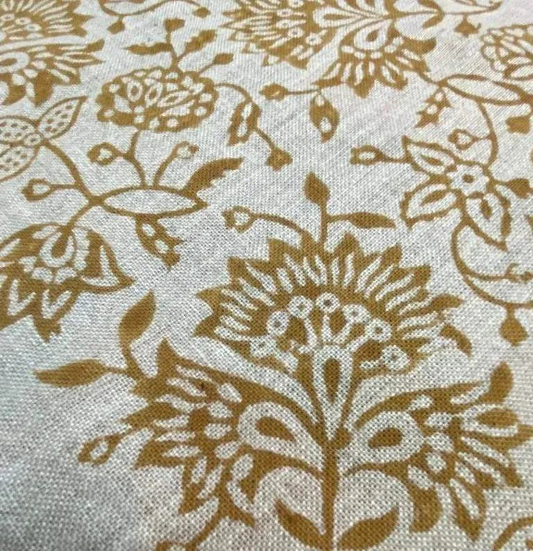 Faelynn Block Print Handloom Linen Fabric