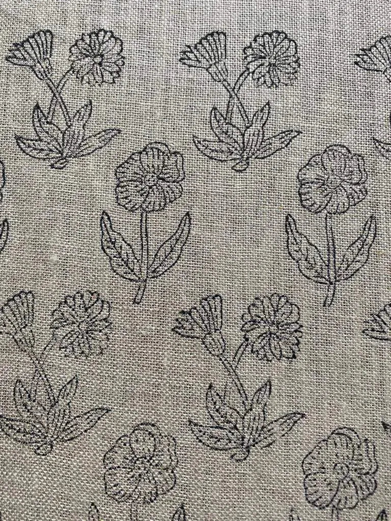 Wrylor Block Print Handloom Linen Fabric