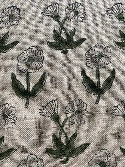 Pintrix Block Print Handloom Linen Fabric