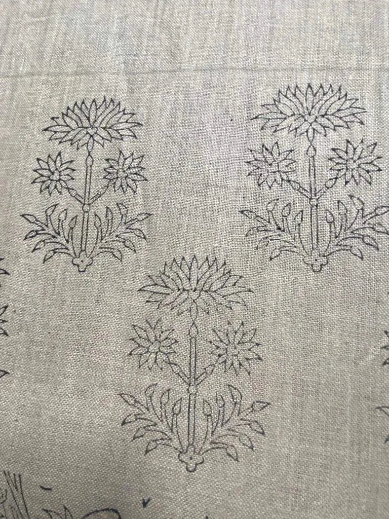 Lenrah Block Print Handloom Linen Fabric