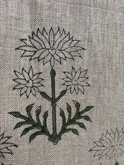 Handloom linen fabric designer indian hand block print heavy fabric pillowcases thick linen upholstery block printing art table cover - Rohiyaan