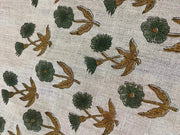 Linen fabric, Fabric by yard, Hand printed fabric, Block Print Fabric, Indian Fabric