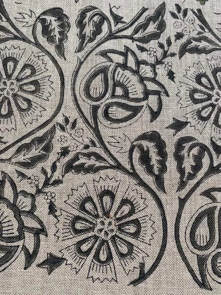 Frintha Block Print Handloom Linen Fabric