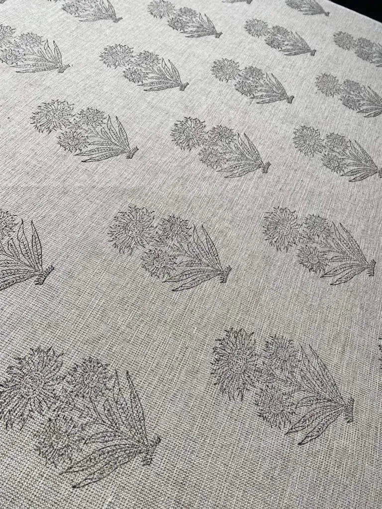Aurelis Block Print Handloom Linen Fabric