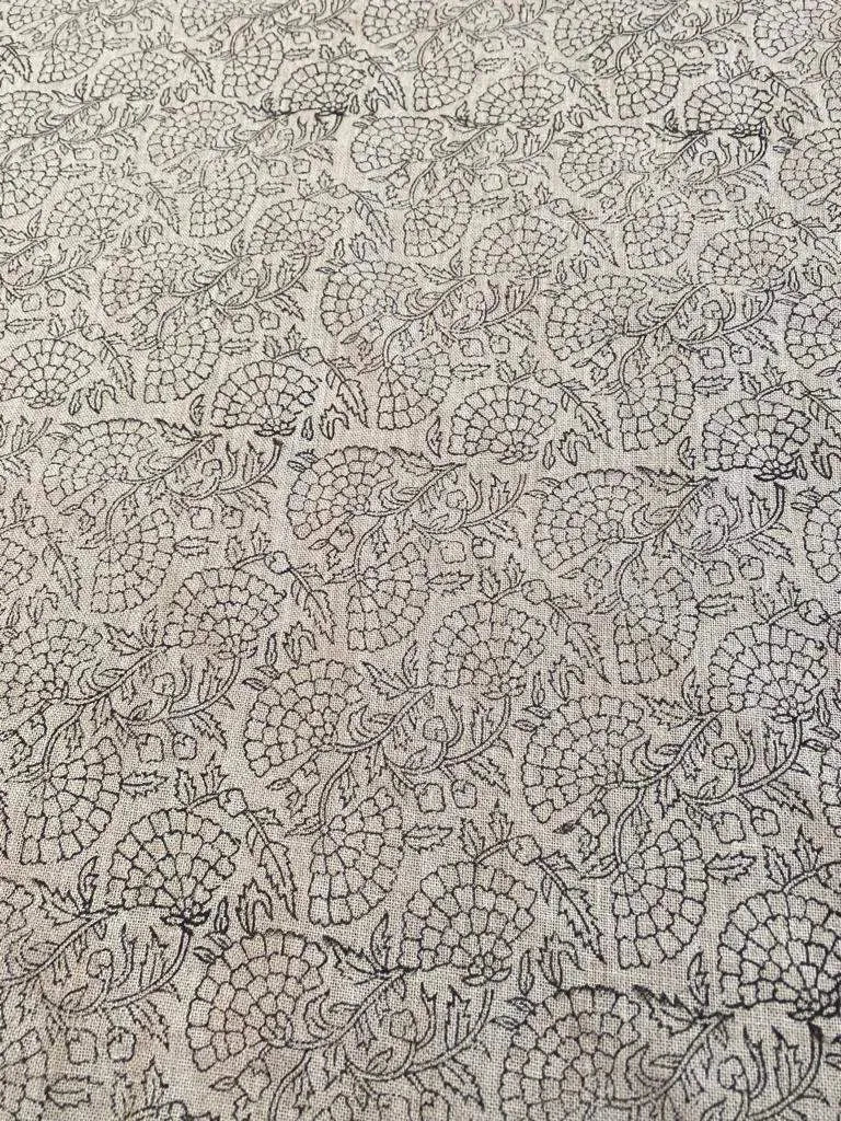 Lineen Block Print Handloom Linen Fabric