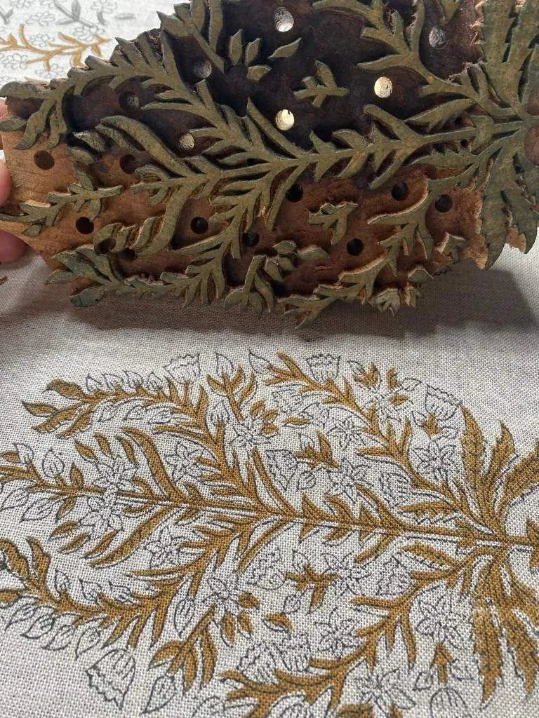 Zahana Block Print Handloom Linen Fabric