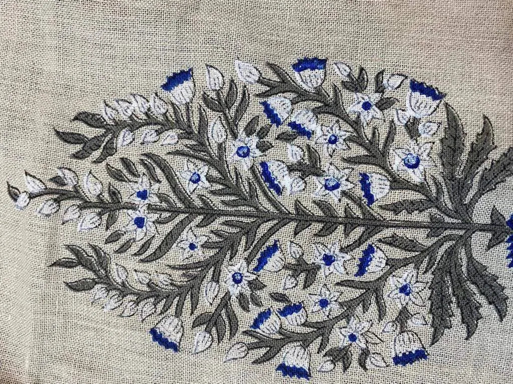 Zephyrn Block Print Handloom Linen Fabric
