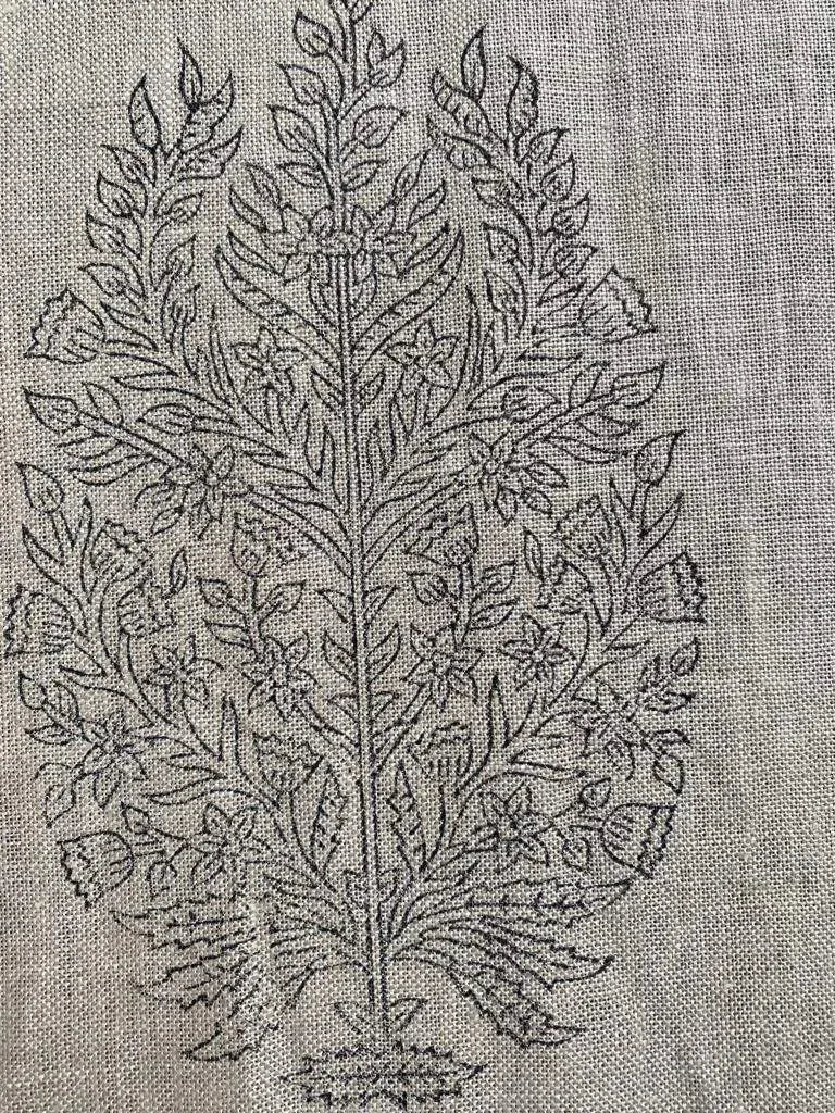 Linen fabric, Fabric by yard, Hand printed fabric, Block Print Fabric, Indian Fabric