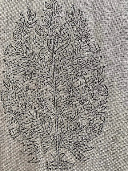 Linen fabric, Fabric by yard, Hand printed fabric, Block Print Fabric, Indian Fabric