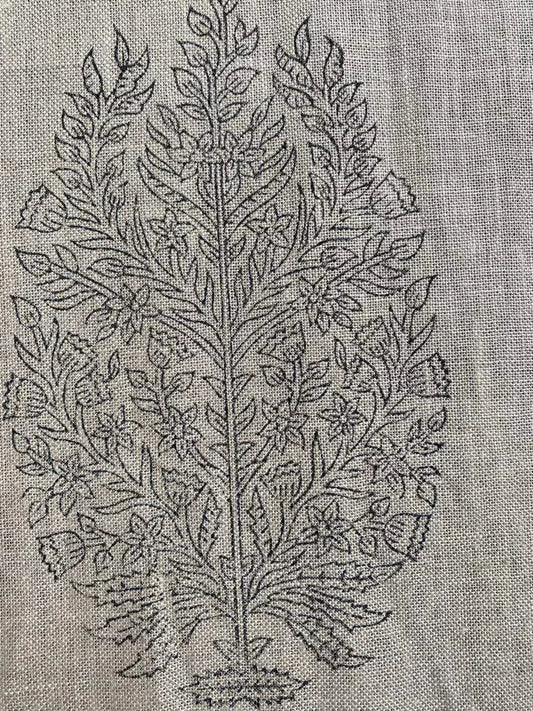 Linen fabric, Fabric by yard, Hand printed fabric, Block Print Fabric, Indian Fabric