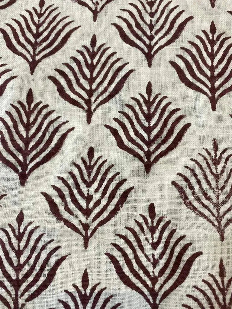 Fleurin Block Print Handloom Linen Fabric