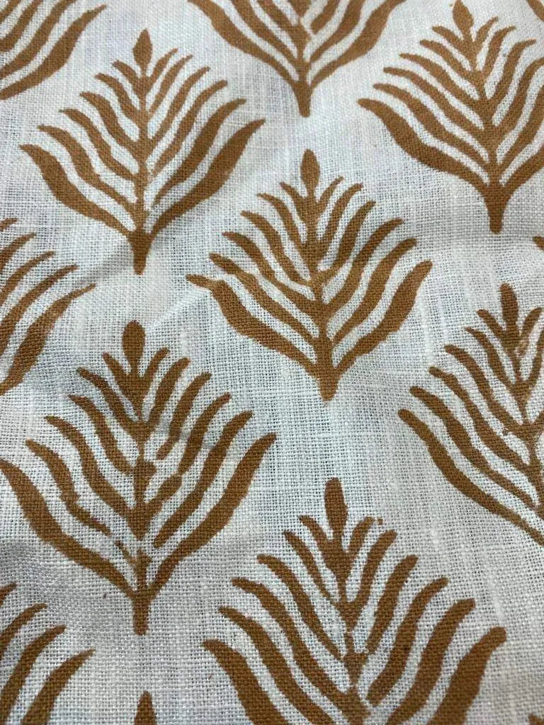 Wynessa Block Print Handloom Linen Fabric